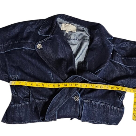 Anthropologie Pilcro Oversized Draped Dolman Denim Belted Trench Coat, Size S - Picture 6 of 9